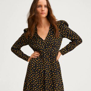 Printed dress with balloon sleeves (Demo)