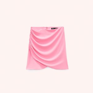 Draped pink mini skirt (Demo)
